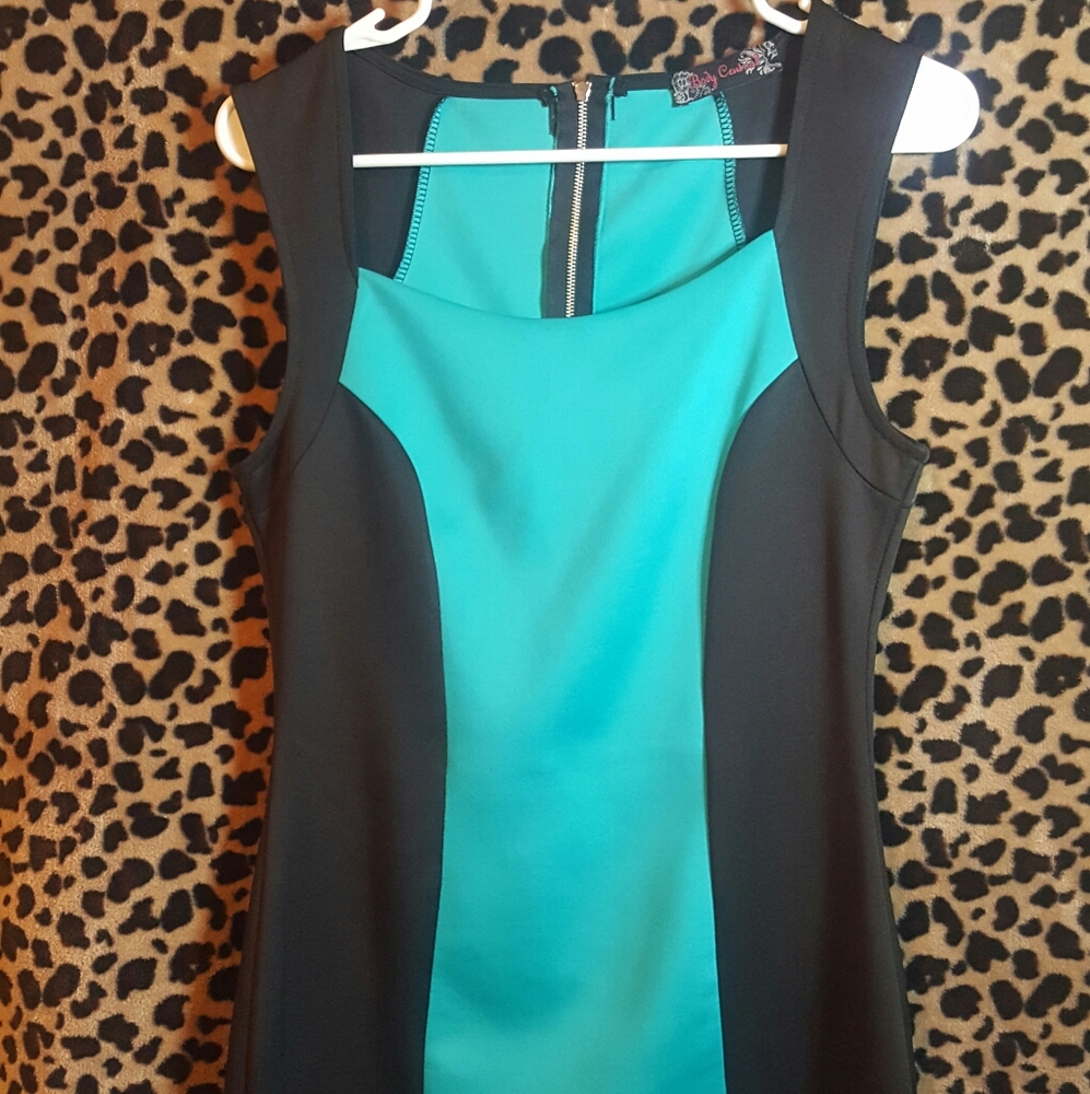 Teal & black dress